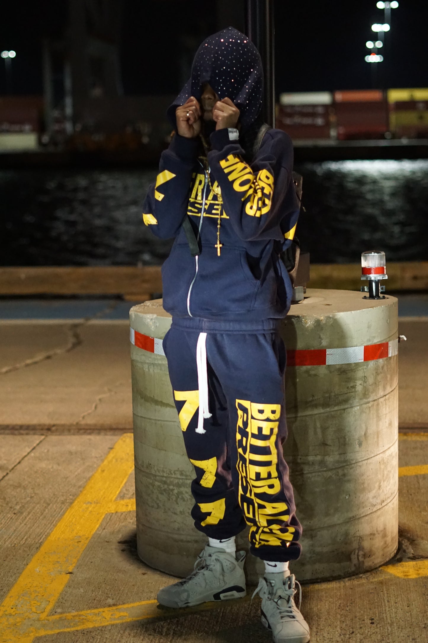 Navy Blue "BA Presents" Sweatpants