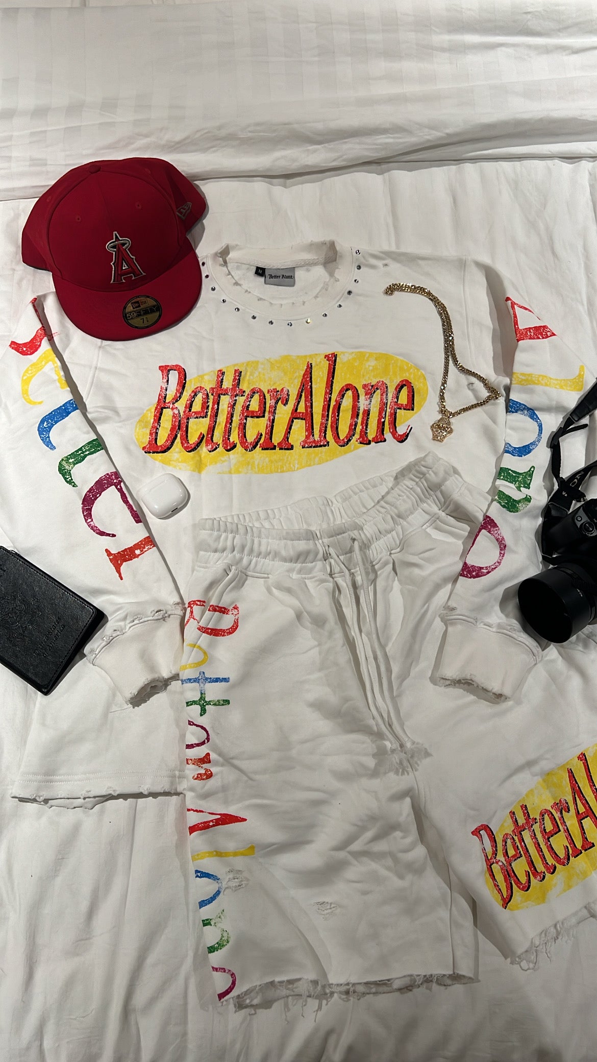 White BA "Out of Bounds" Shorts