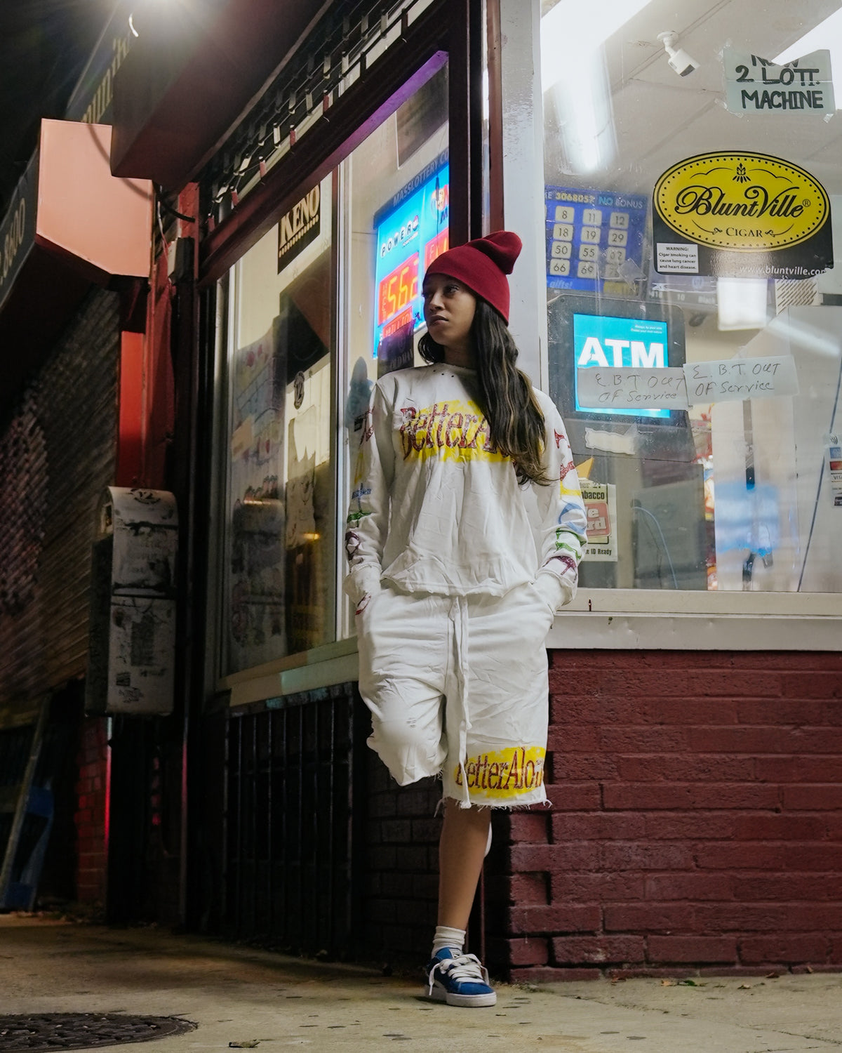 White BA "Out of Bounds" Shorts