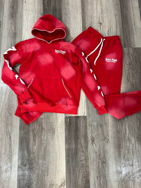 Red BA Pull Over Spring  Hoodie