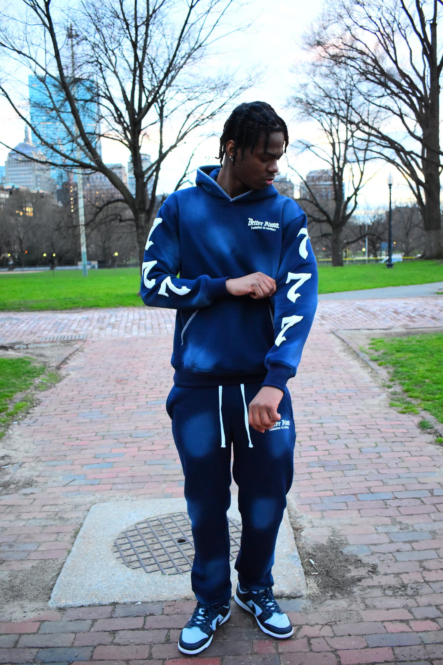 Navy Blue BA Pull Over Spring Hoodie